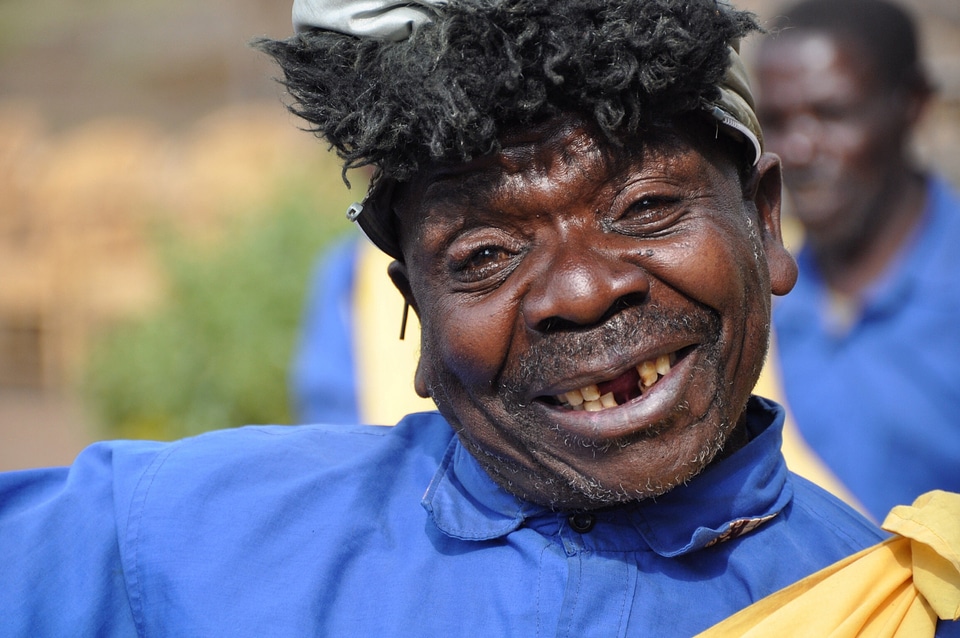Laughing smiling black