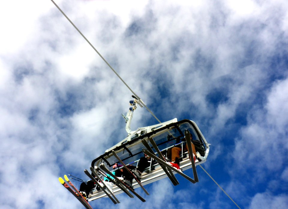 Chairlift With Skiers