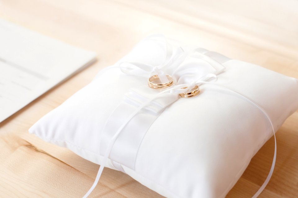 Wedding Rings On Pillow