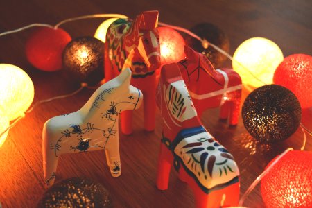Toy Horses And Christmas Decorations