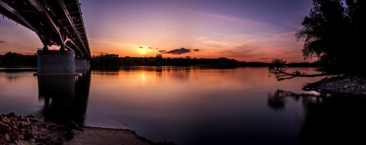 Bridge Spans At Sunset photo