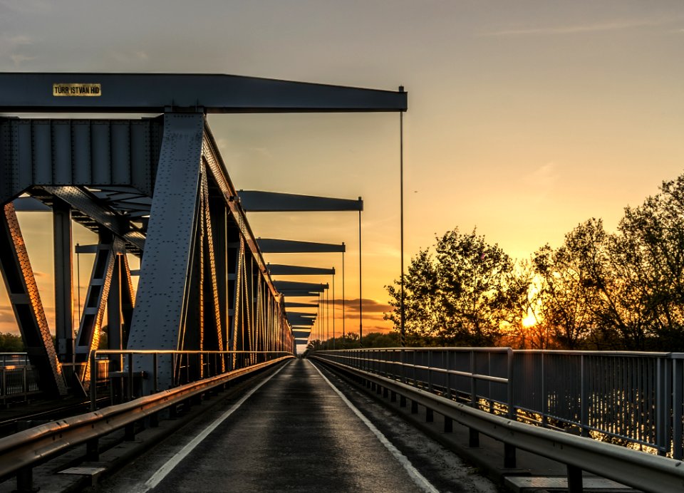 Railroad Bridge At Sunset