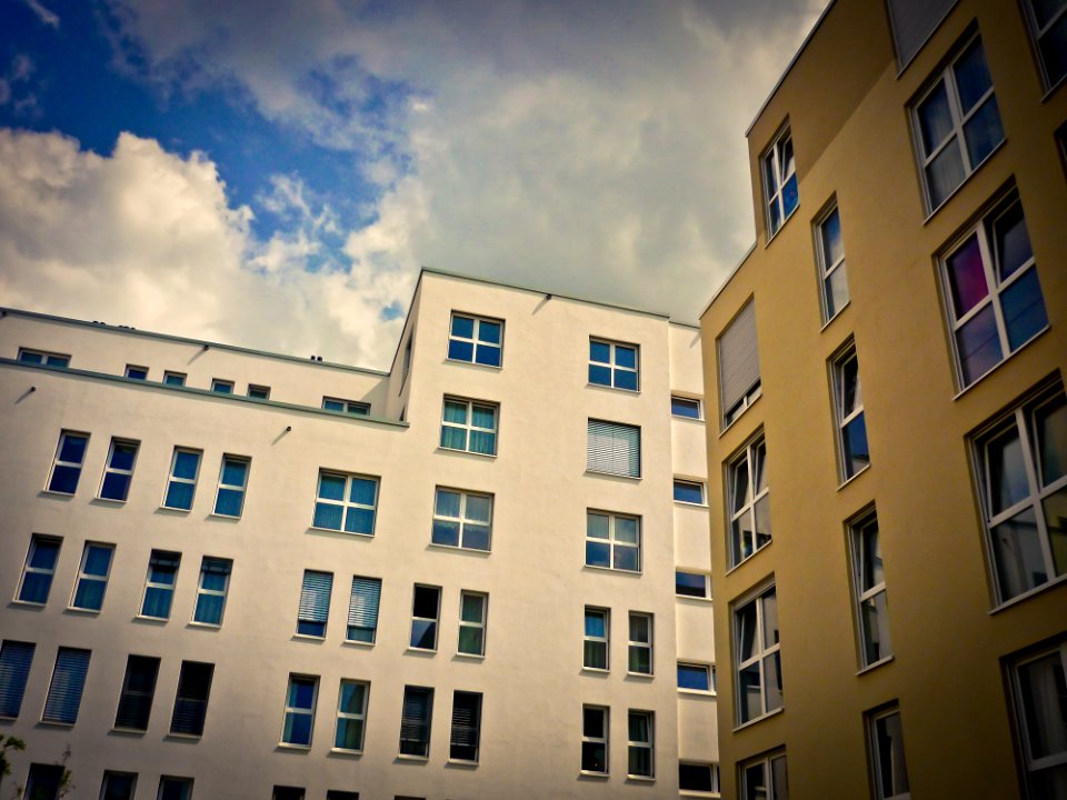 Modern Buildings Against Clouds