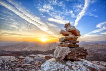 Rocks Over Mountain Landscape