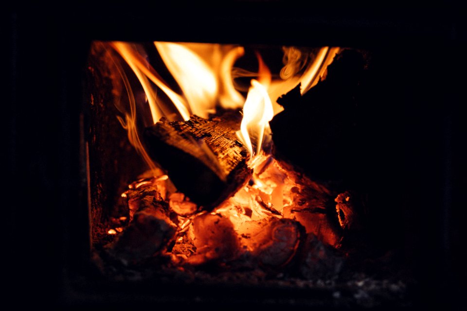 Wood Burning In Fireplace