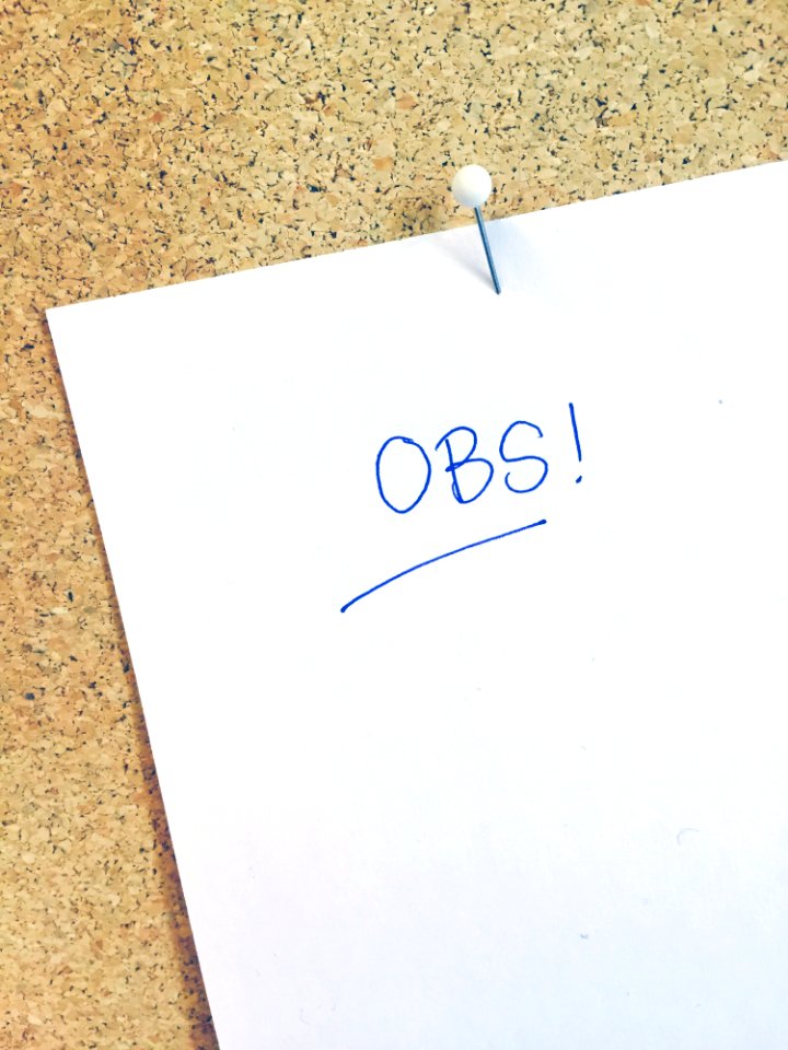 OBS On White Paper On Cork Board