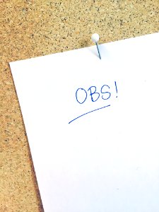 OBS On White Paper On Cork Board