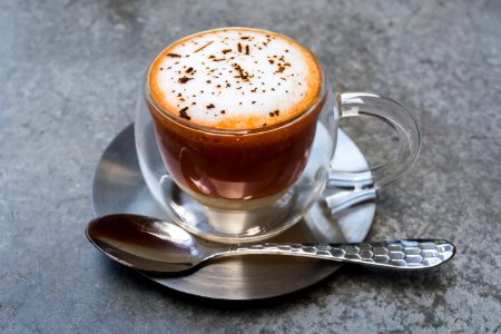 Frappucino On Clear Glass Cup photo