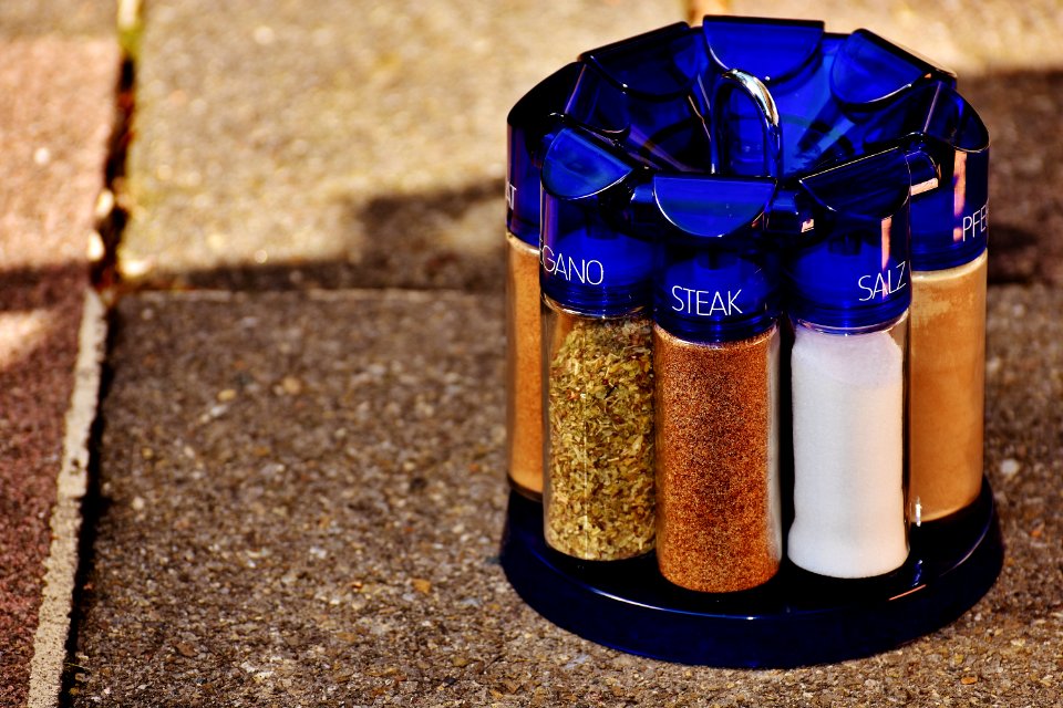 Seasonings In Rack Outside