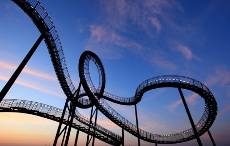 Black And White Roller Coaster photo