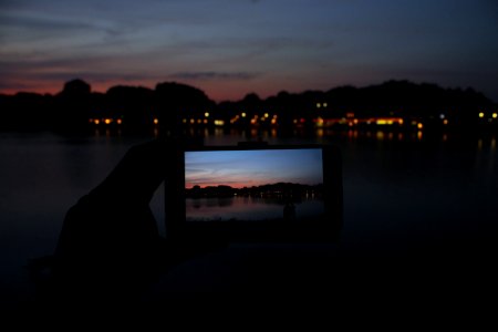 Sunset On Smarphone Screen