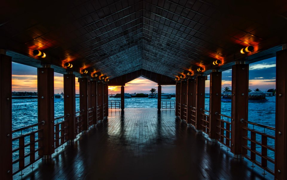 Wooden Pier At Sunset