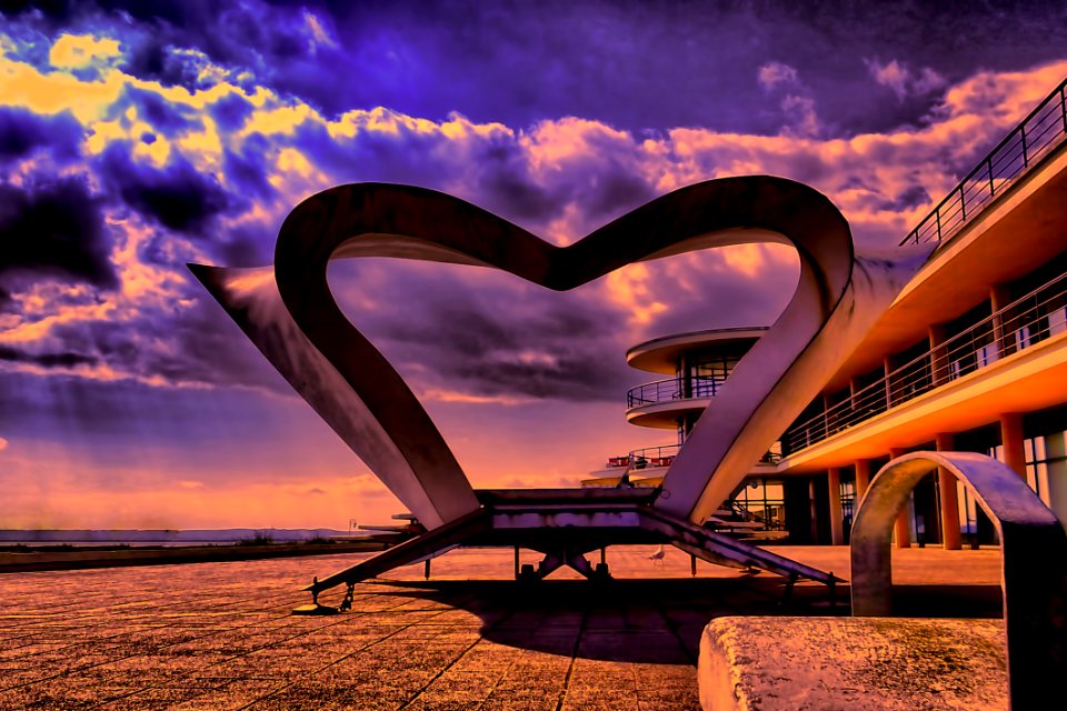 Outdoor Sculpture At Sunset