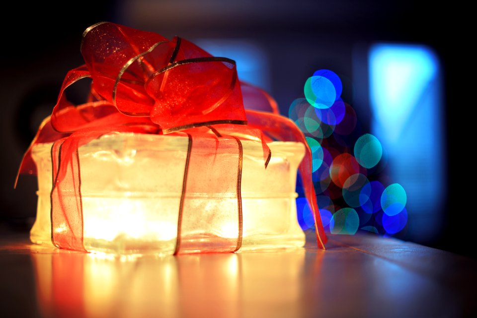 Illuminated Gift With Bow photo