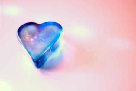 Blue Heart On Pink