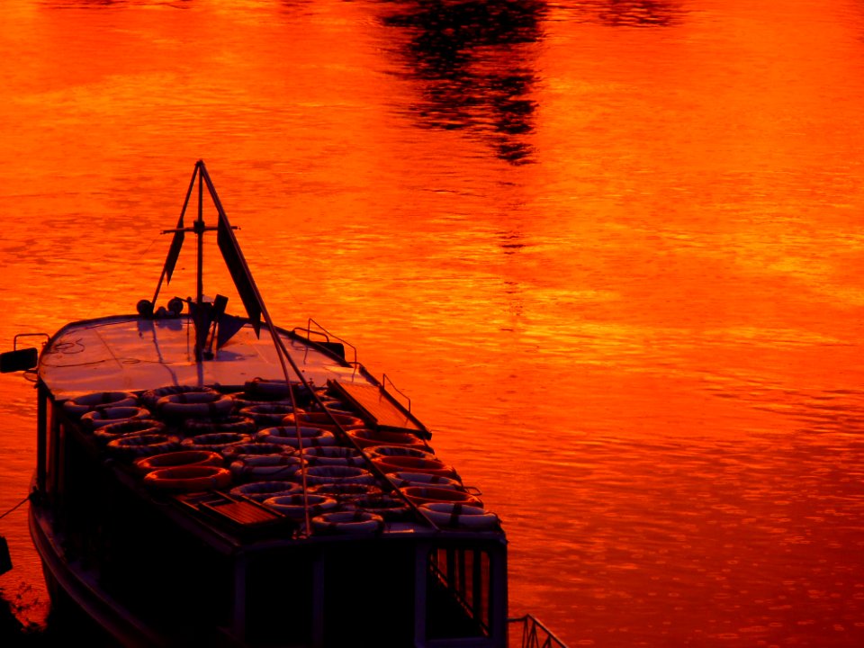 Reflection Water Sunset Orange