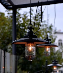 Lamps Illuminated Outdoors photo