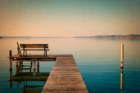 Wooden Dock On Waterfront