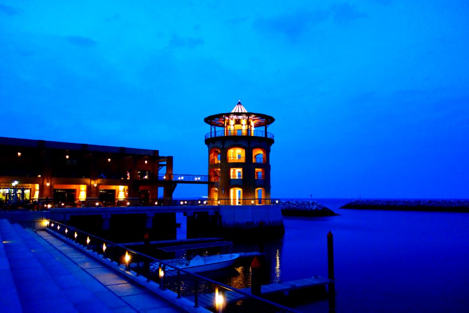 Ocean Pier And Docks At Night