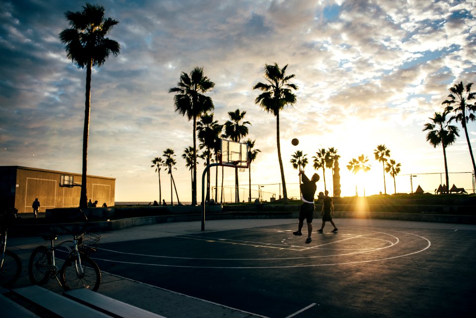 Basketball Court At Sunset