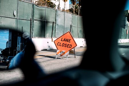 Lane Closed Construction Sign