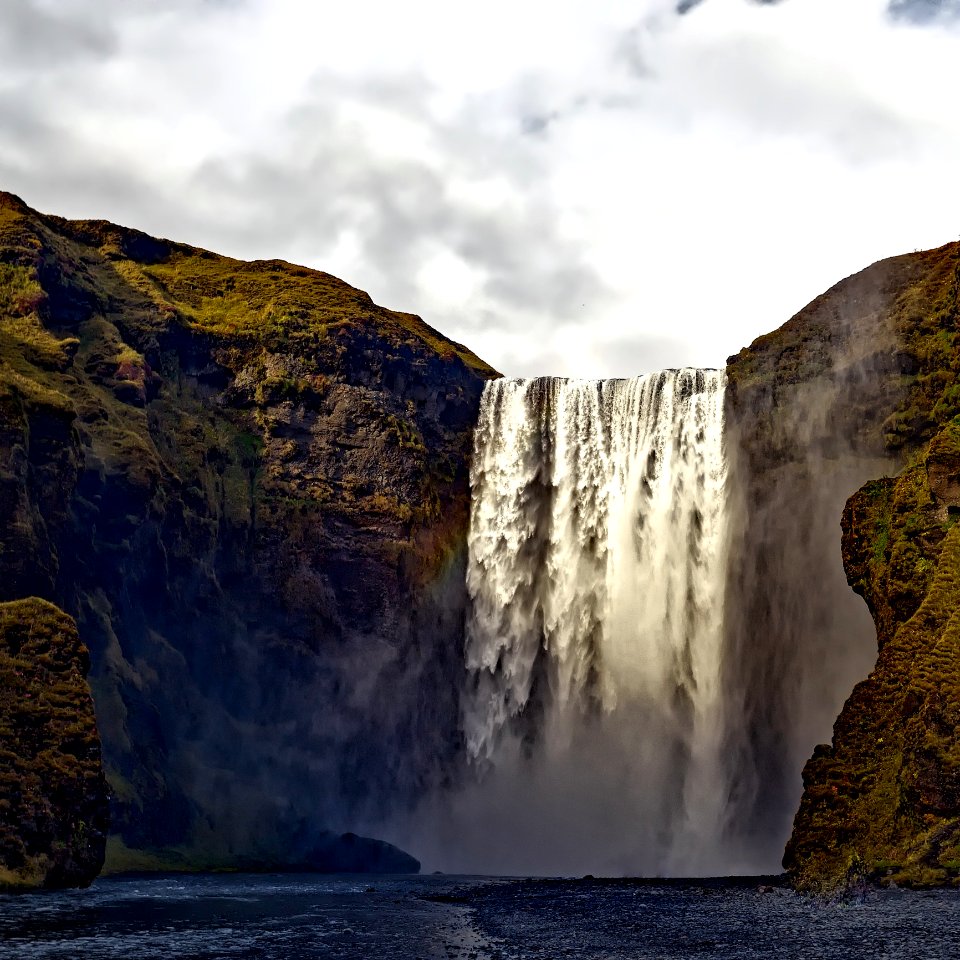 Waterfall And Cliff