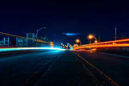 Light Trails On Highway photo