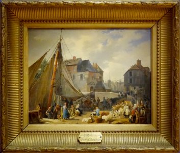 Le Port De Honfleur Lembarquement Des Bestiaux Auguste-Xavier Leprince 1823