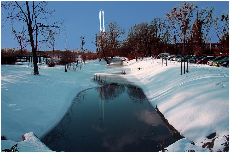 Frost bach ice landscape