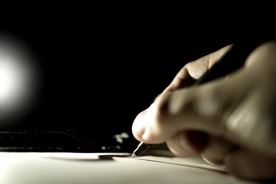 Writing With Ballpoint Pen