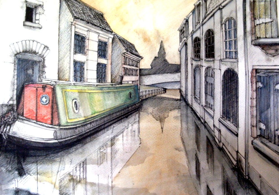 Narrowboat In Town