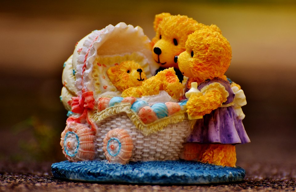 Teddy Bears Watching Over Baby Teddy Bear Figurine