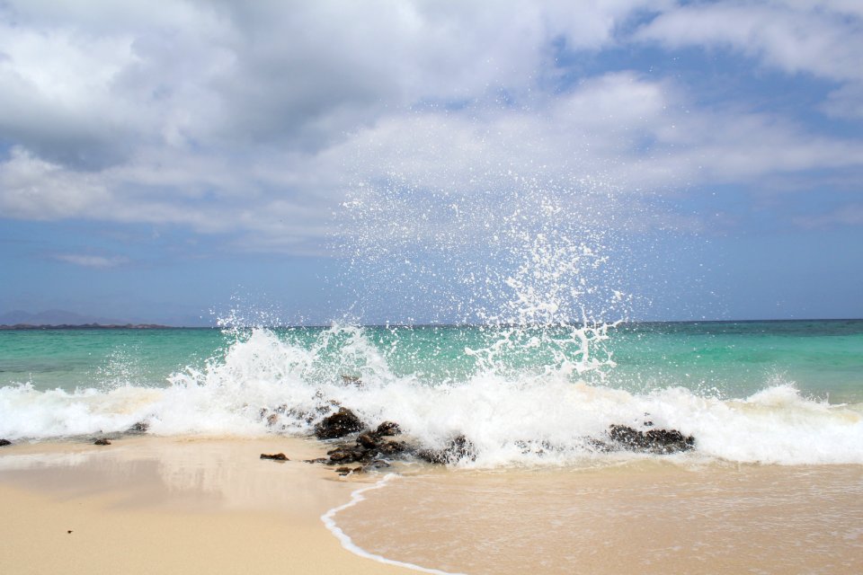 Waves Splashing On Beach