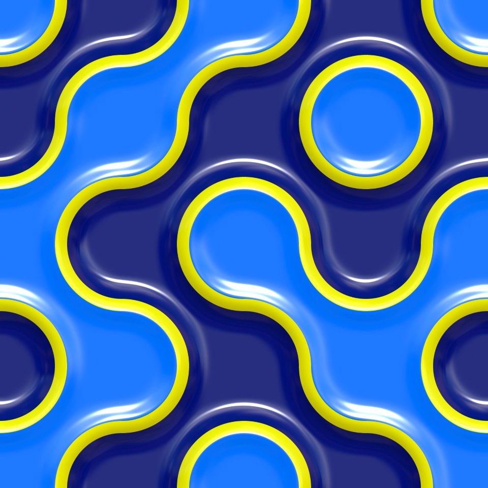 Blue Pattern Yellow Circle