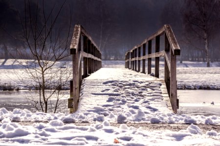 Winter Snow Bridge Freezing photo