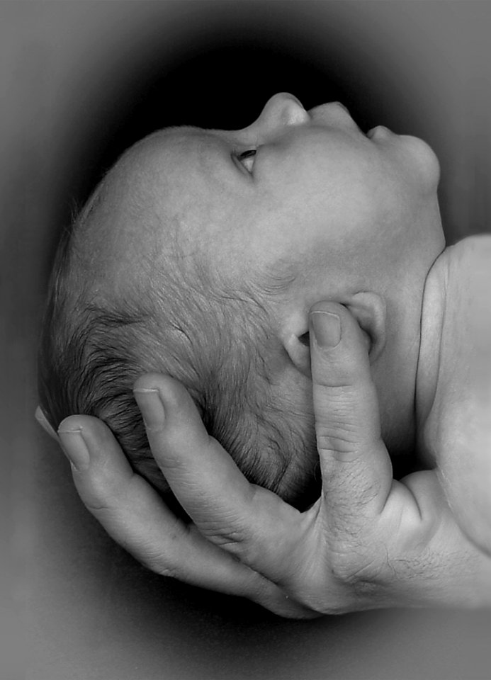 New Born Baby Greyscale Image