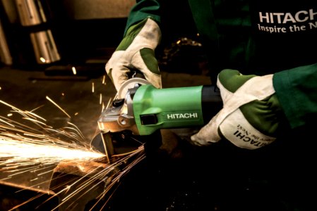 Sparks From Mechanical Grinder On Metal