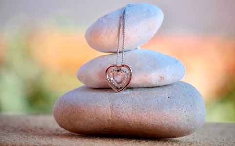 Meditation Stones And Heart Pendant