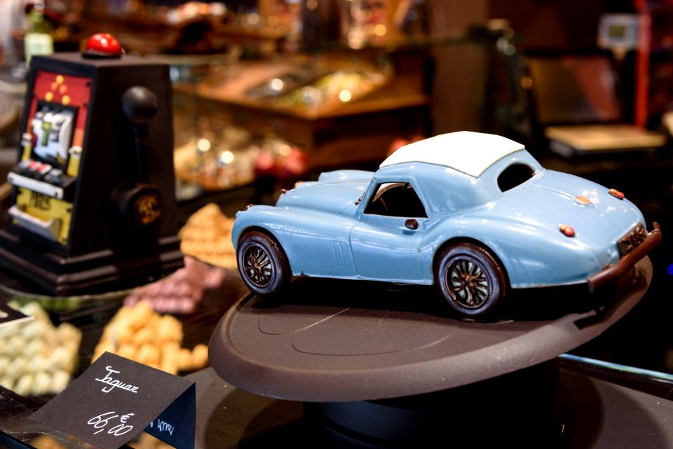 Blue Vintage Coupe Die Cast Car Scale Model