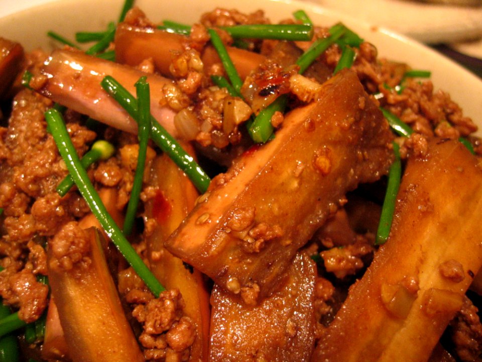 Sat09Oct2004Food - Barbs Lamb With Eggplant And Garlic Shoots - 3