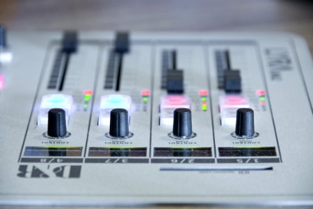 Control Knobs On Music Mixer