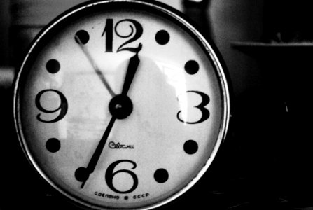 Black And White Vintage Alarm Clock photo