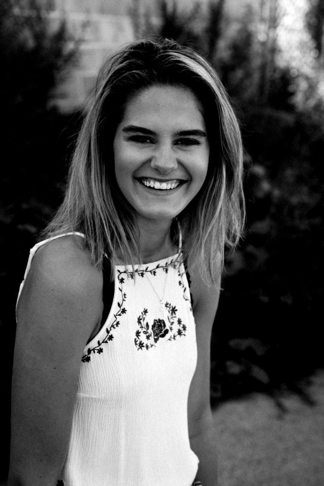 Portrait Of Woman Outdoors In Black And White