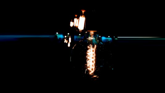 Light Bulbs On Metal Poles