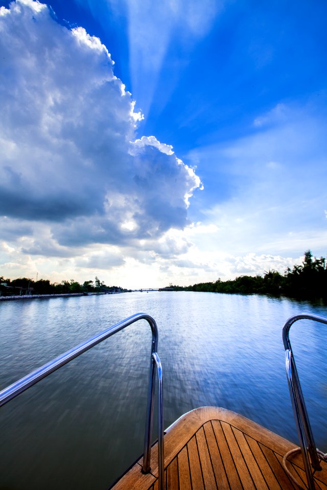 Deck Of Yacht On Blue Waters
