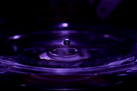 Water Drop In Purple Liquid