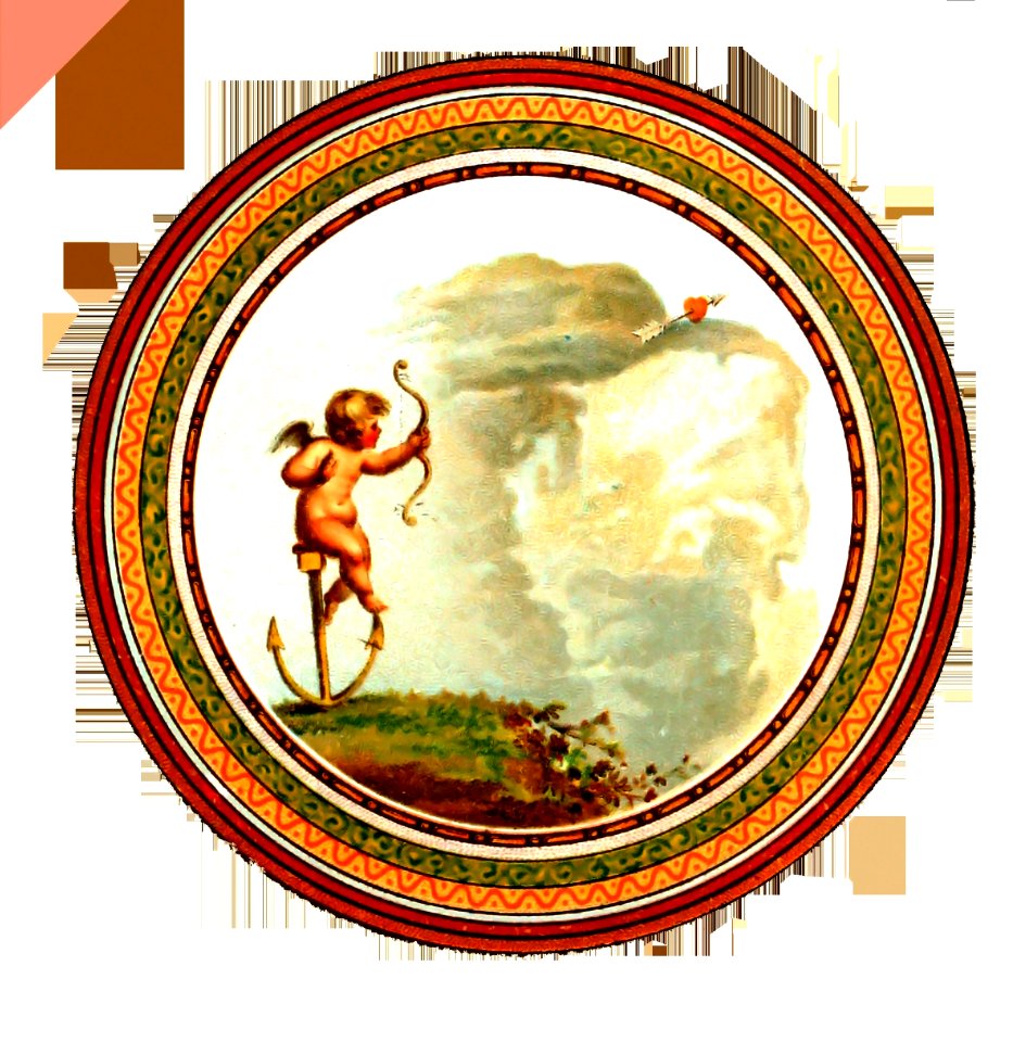 Cupid Shooting In Round Frame