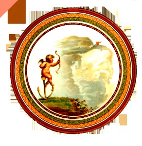 Cupid Shooting In Round Frame