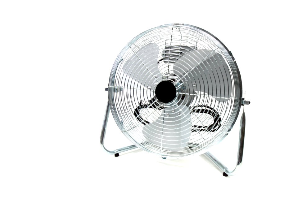 Gray Round Floor Fan