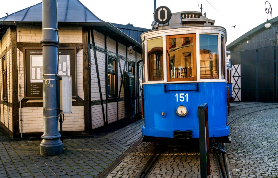 Krakw Vintage Blue Tram Poland